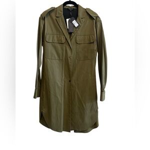 Rag & Bone Dark Olive Green Utility Dress Size Large NEW